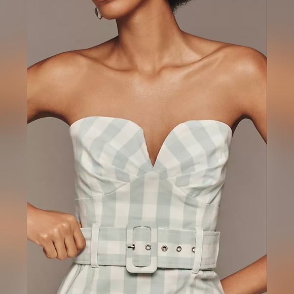 Anthropologie Maeve Strapless Sweetheart Vintage Style Fitted Midi Dress - Picture 4 of 5